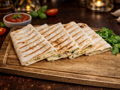 Кутаб с сыром и грибами