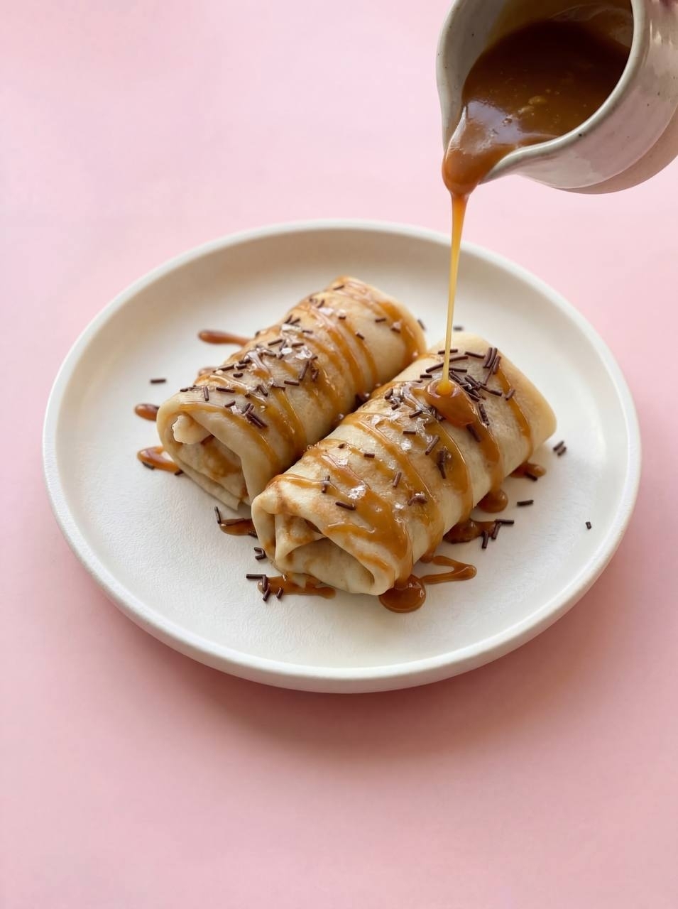 Блины с бананом и карамелью