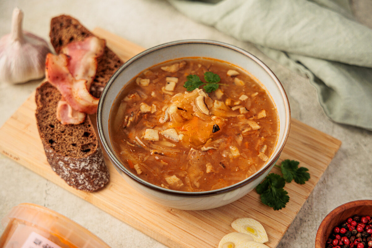 Суточные щи со свининой 