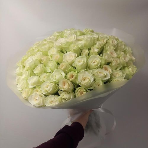 Огромный букет белых роз