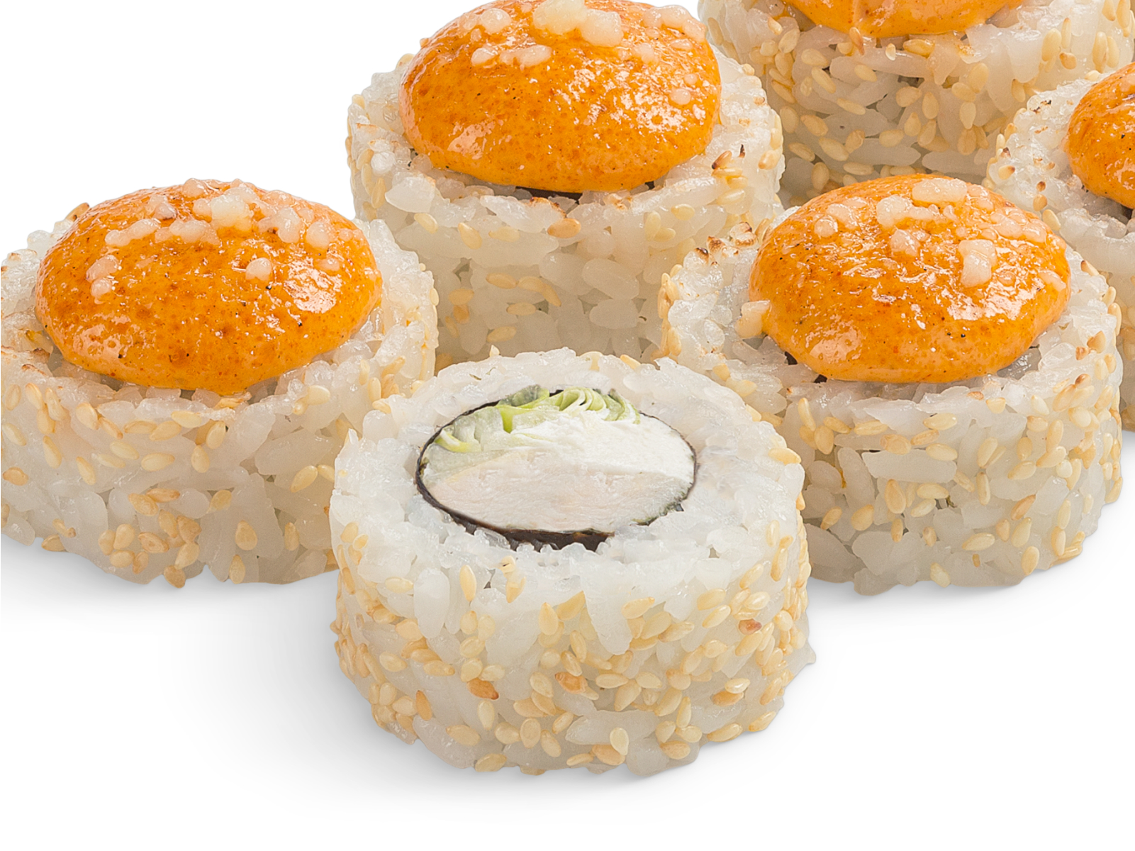 Ролл Азуми с белым соусом