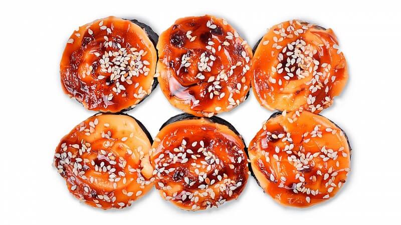 Запеченный с гребешком и угрем 6 шт