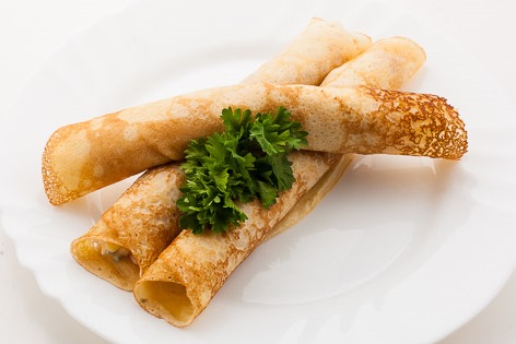 Блинчики с сыром и ветчиной