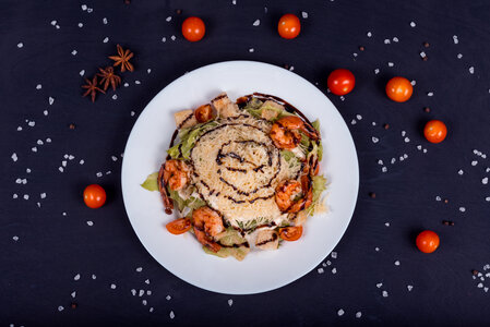 Салат Цезарь с креветкой