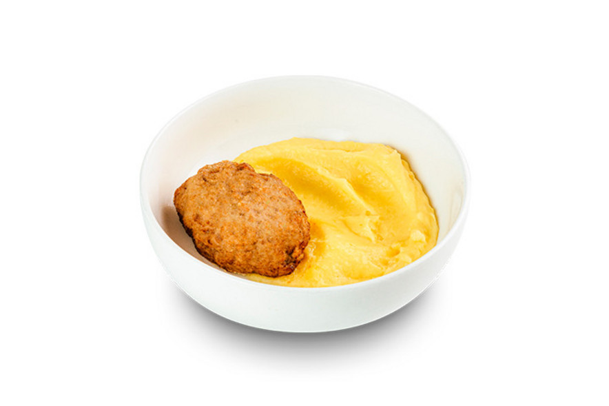 Котлетка из свинины и говядины с пюре 