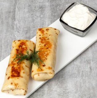 Блинчик с картошкой и грибами