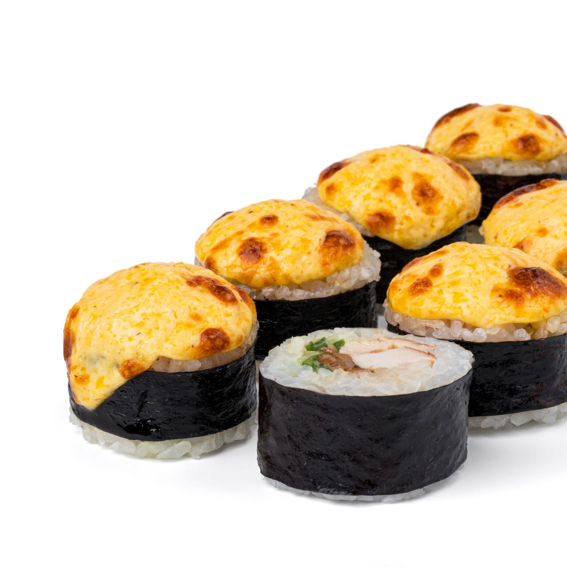 Запеченный с цыпленком и грибами