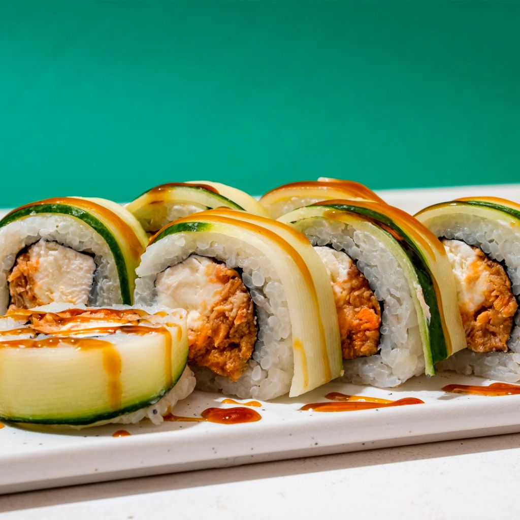 Грин ролл с лососем-терияки