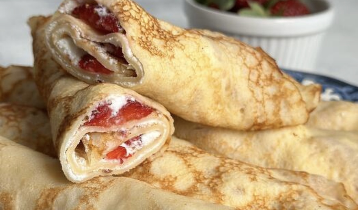 Блинчик с клубникой и маскарпоне 