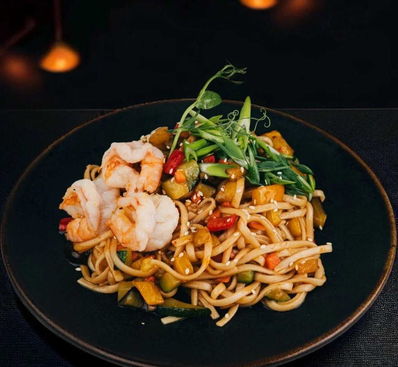 Лапша с креветкой