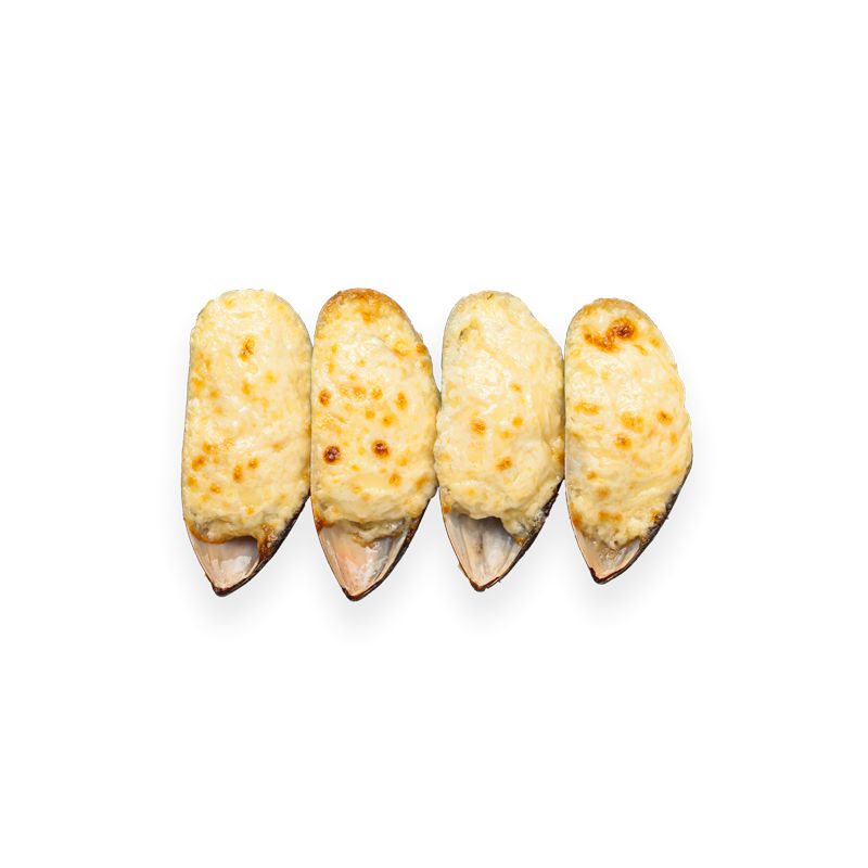 Мидии с сырно-чесночным соусом