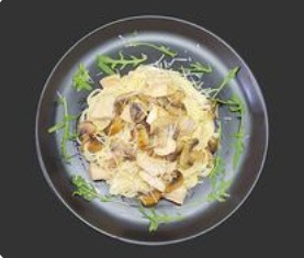 Паста с курицей и грибами
