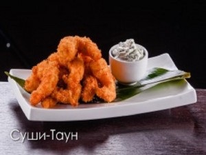 Креветки в сухарях + соус