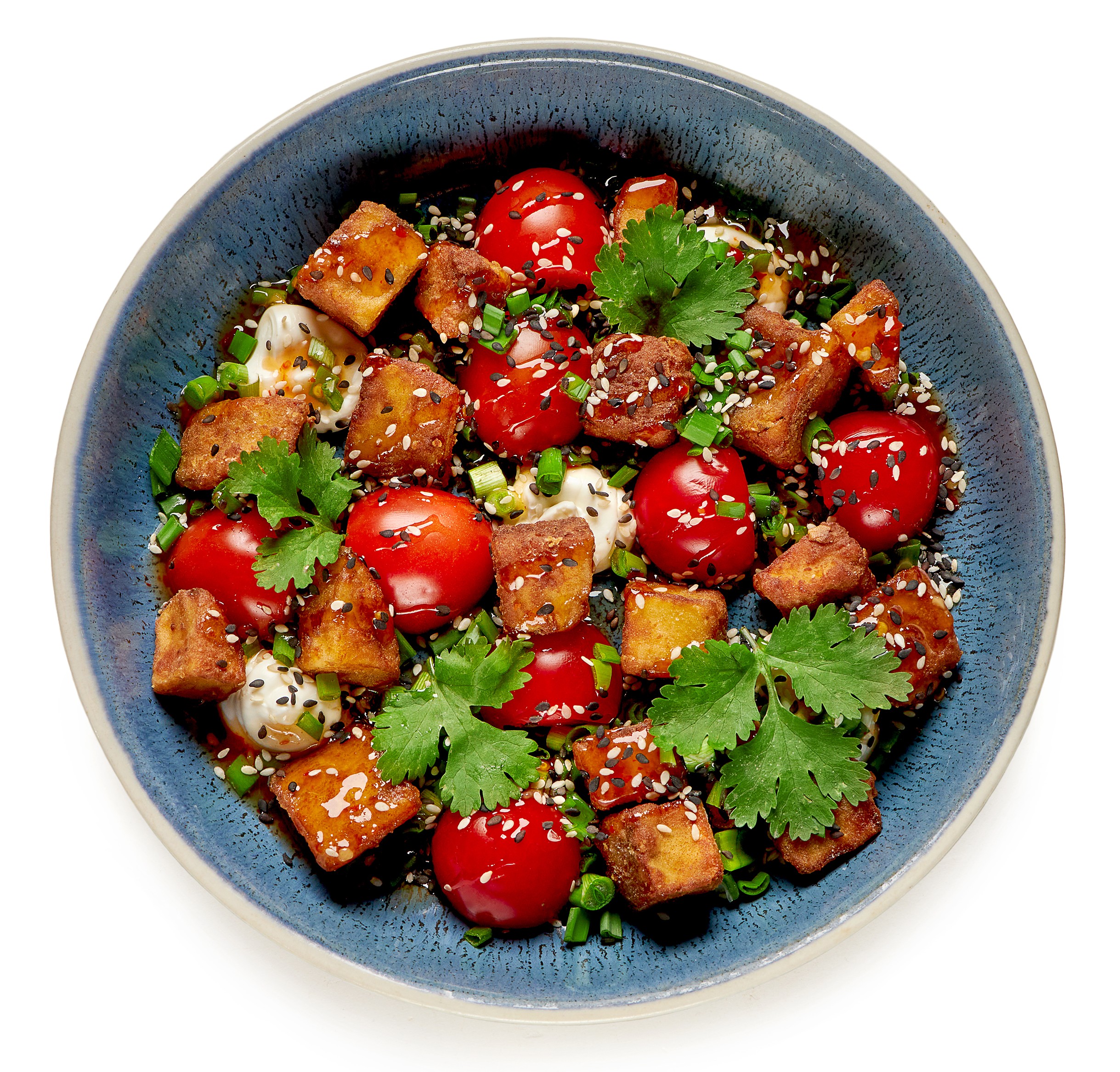 Салат с хрустящими баклажанами