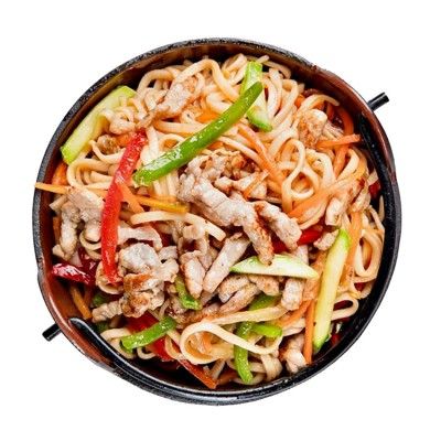 Удон со свининой в устричном соусе