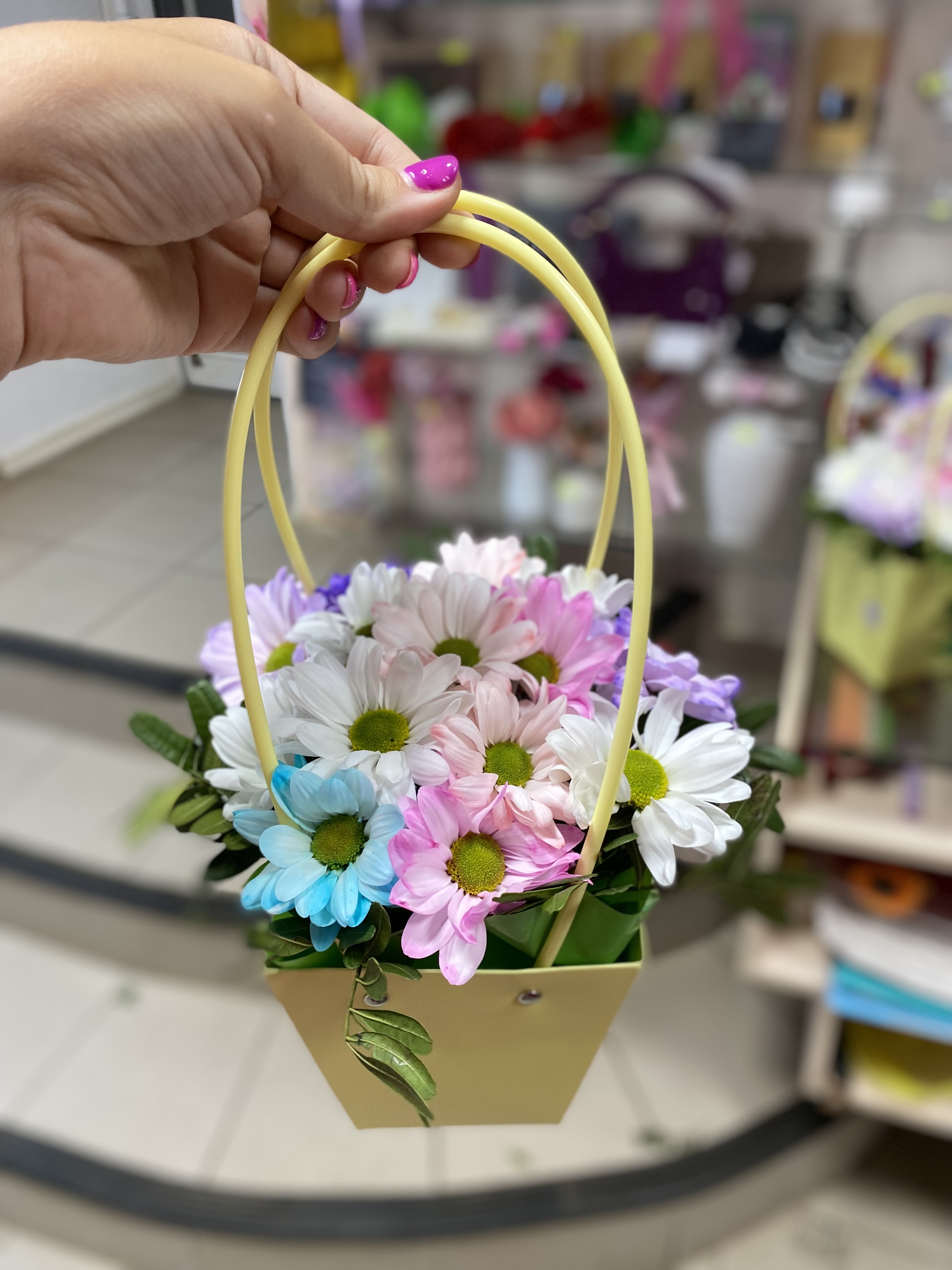 Сумка с цветами маме 