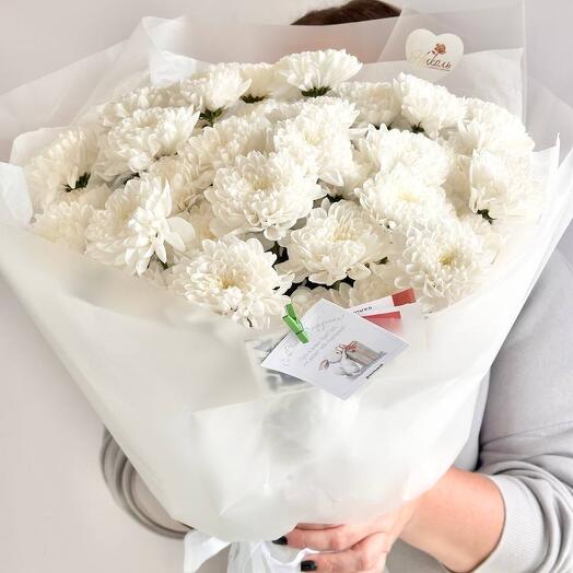 Букет «Хризантемка» из кустовых хризантем