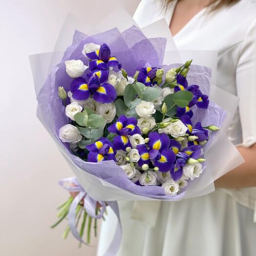 Воздушные Ириски. Букет с ирисами 077