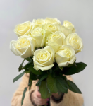 Букет из 11 белых роз 50 см, букет роз с днем рождения, букет живых цветов, Россия