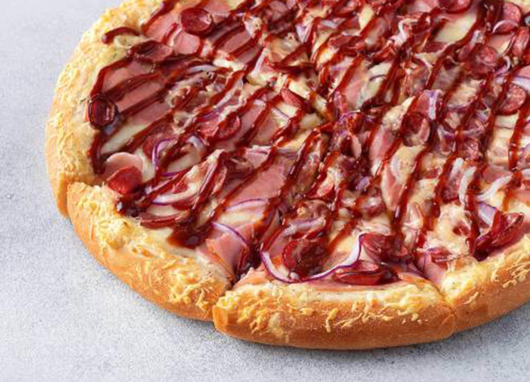 Пицца Мясная Барбекю 30 см на толстом с сыром