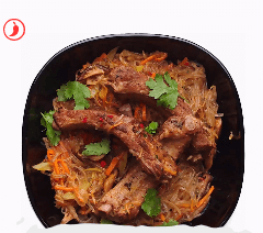 Ребра свиные с капустой и лапшой