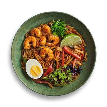 Удон с креветками