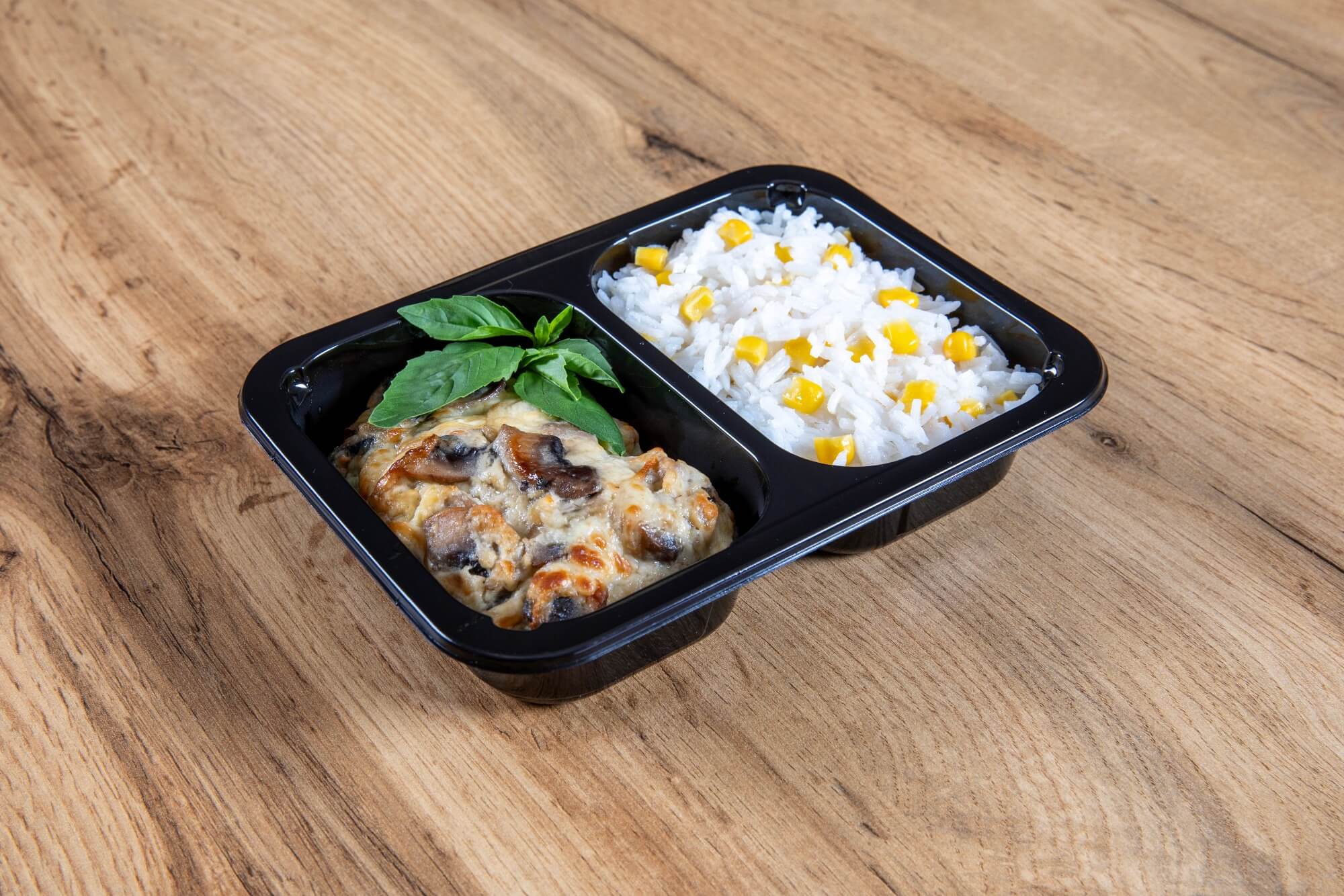 Треска с грибами и рисом басмати