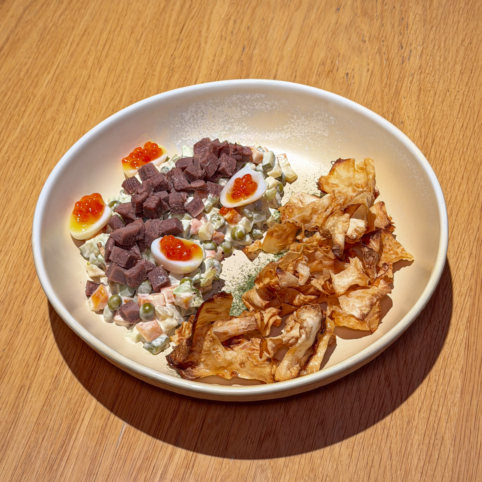 Оливье с телячьим языком