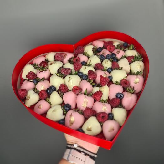  Клубника в шоколаде розовый и белый шоколад