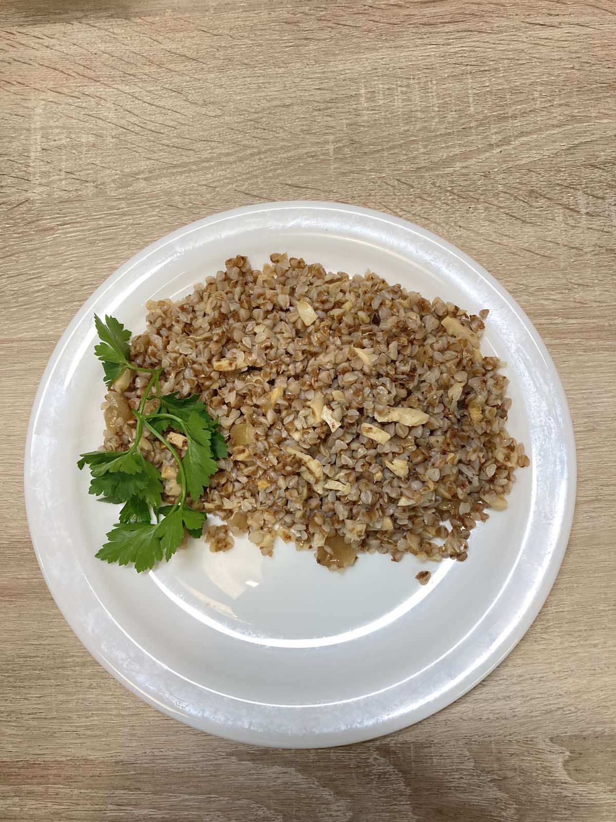 Греча с грибами