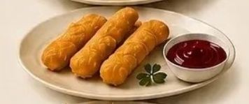 Сырные палочки с брусничным соусом