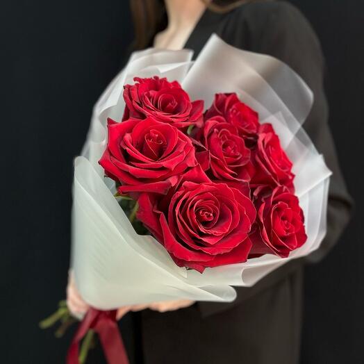Букет из 7 красных роз Эквадор
