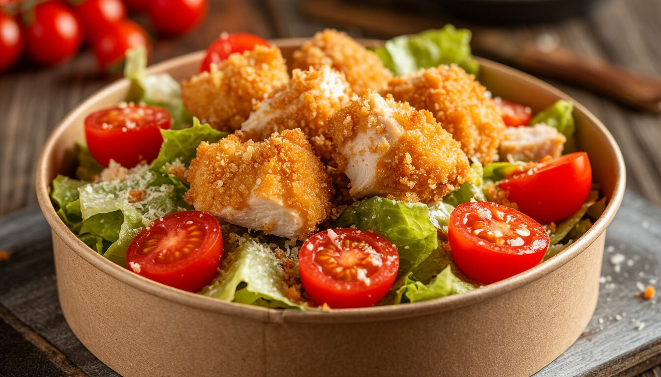 Салат Цезарь со стрипсами