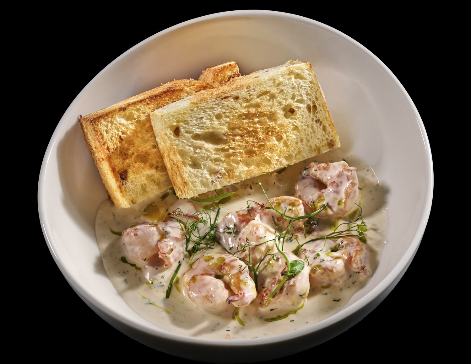 Креветки в сливочно-чесночном соусе