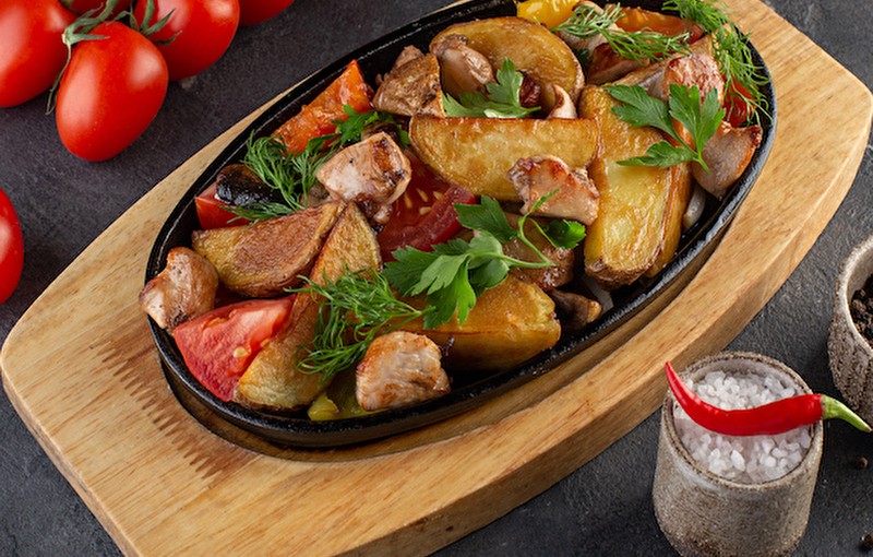 Сковородка с куриным филе