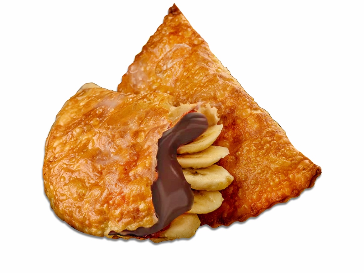 Чебурек с бананом и шок.пастой