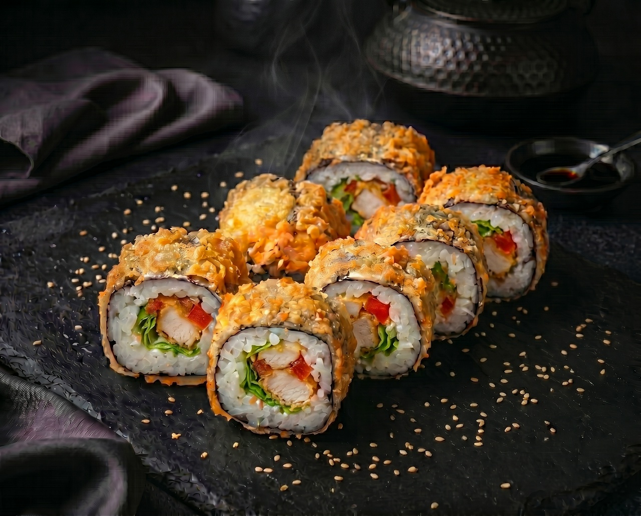 Жаренный с курицей