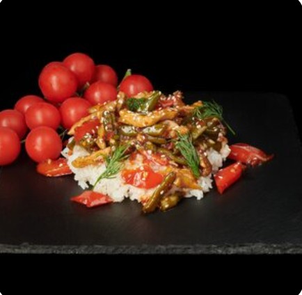 Рис и курица с овощами