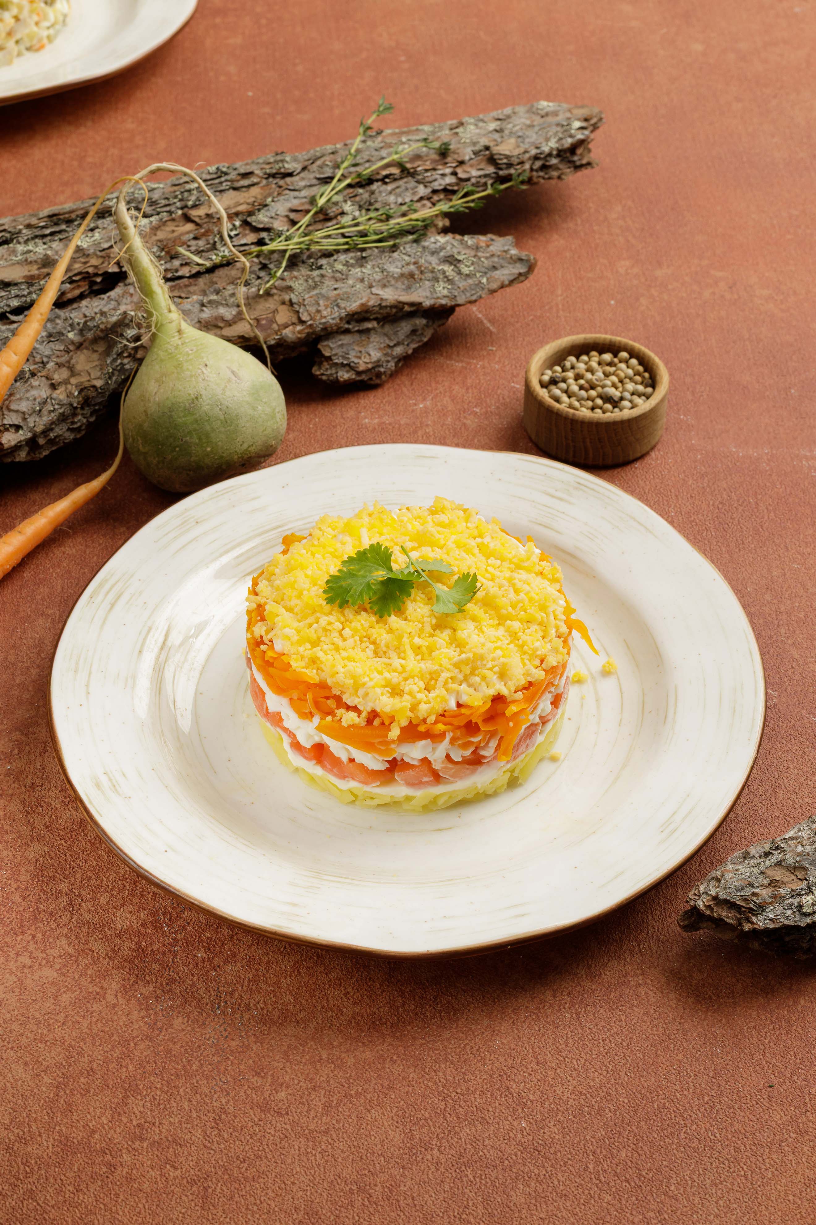 Салат Мимоза с сёмгой