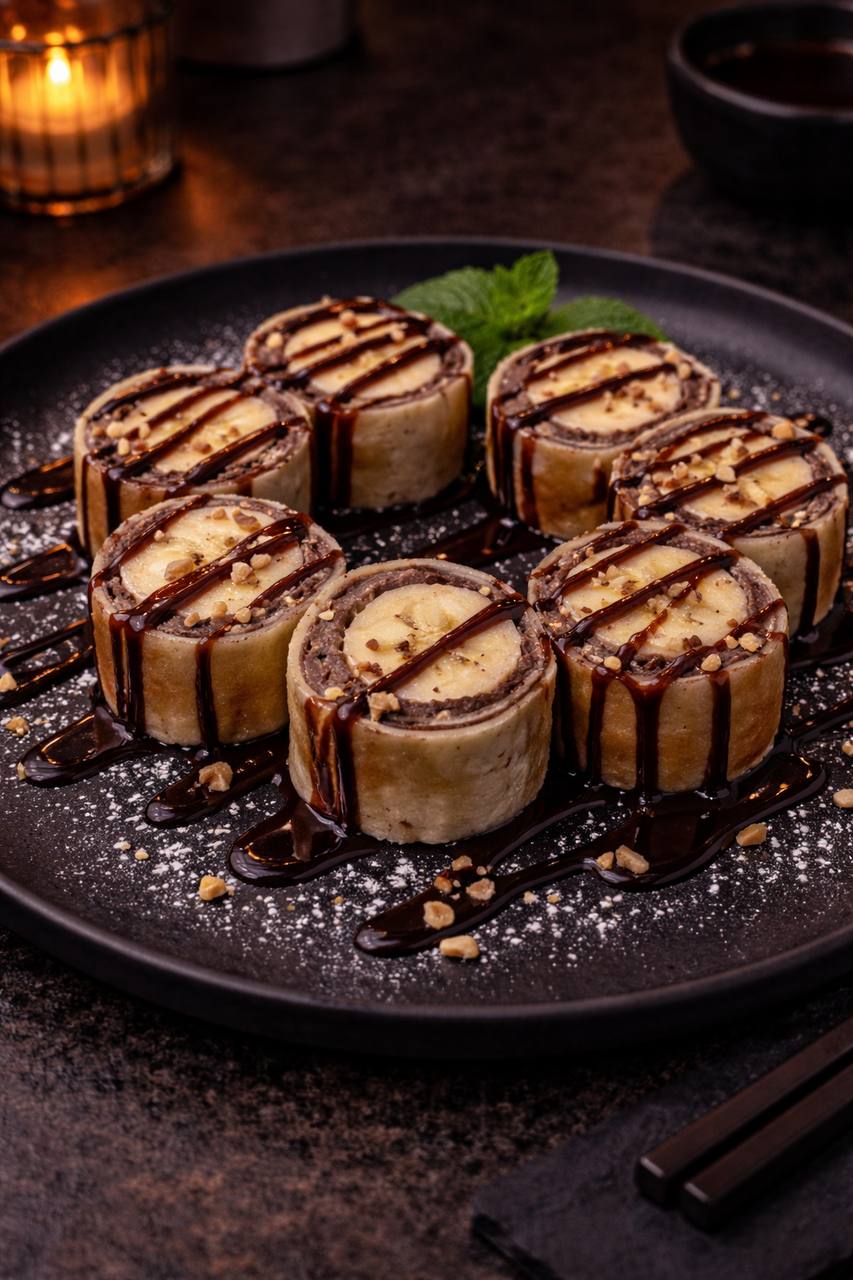 Блинные роллы в шоколаде