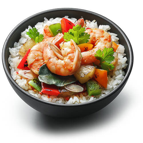 Красный карри с креветками
