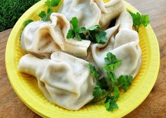 Хинкали с сыром и зеленью