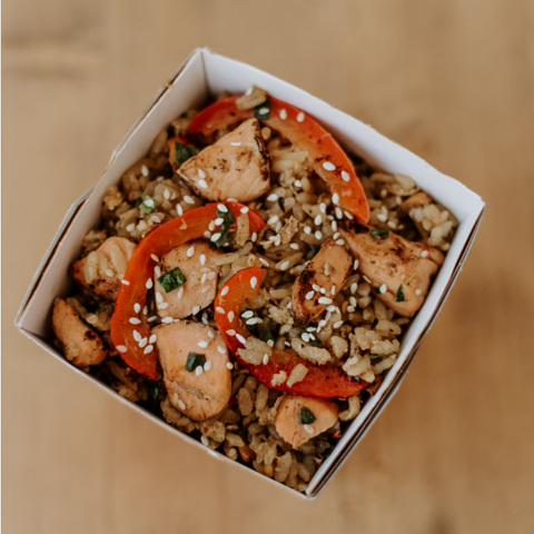 Teppan с лососем