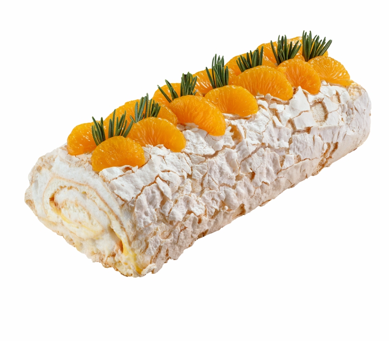 Меренговый рулет с мандаринами