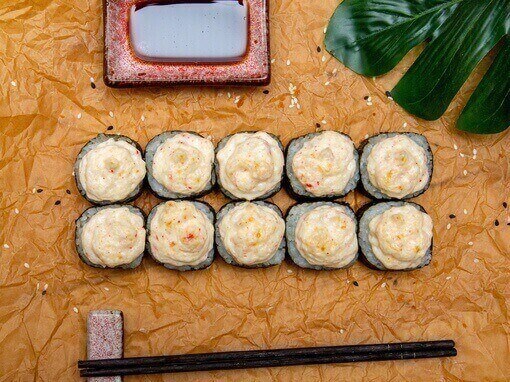 Запеченный с крабовым муссом