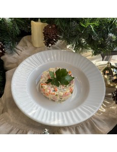 Салат оливье с докторской колбасой