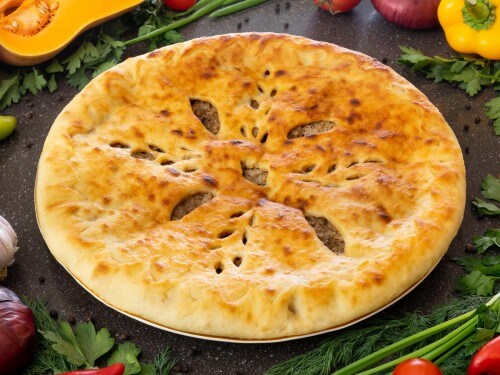 Пирог с говяд. капустой и сыром 32см