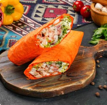 Шаурма на углях с бараниной в сырном лаваше