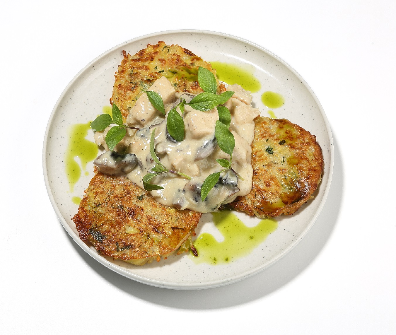 Драники с куриным соте