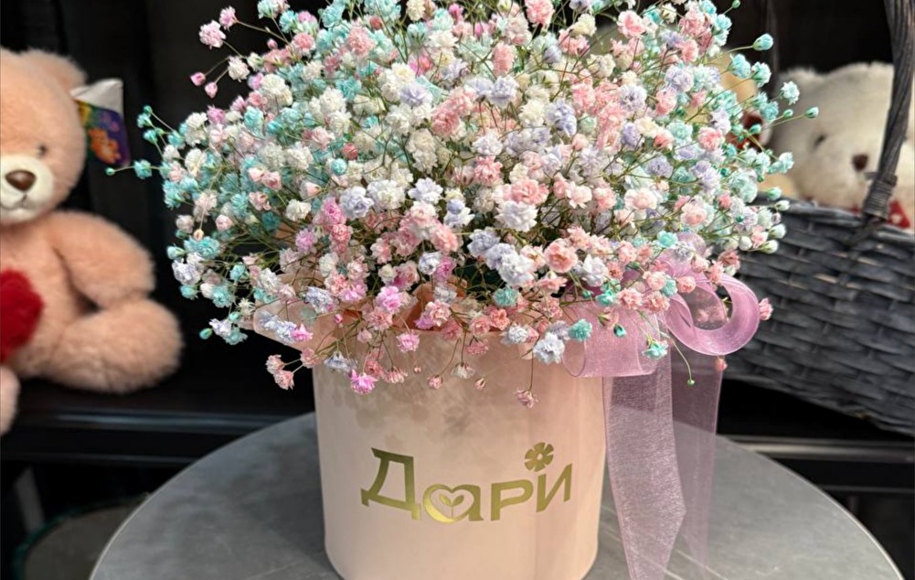 №71 Разноцветная гипсофила в коробочке M